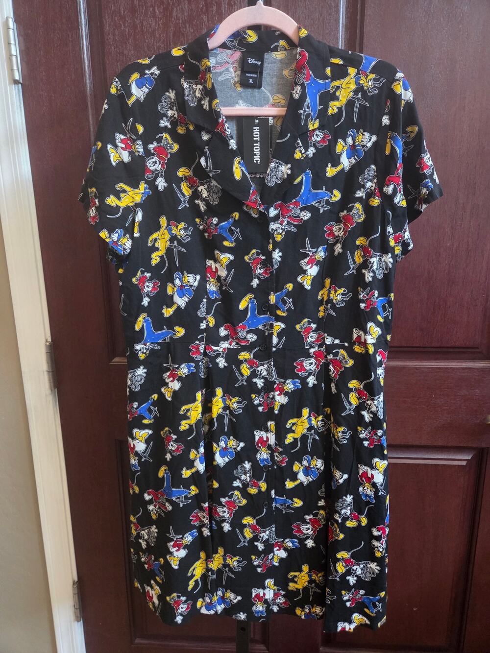 Hot Topic Disney Mickey & Friends Sensational 6 Collared Button Dress NWT XL
